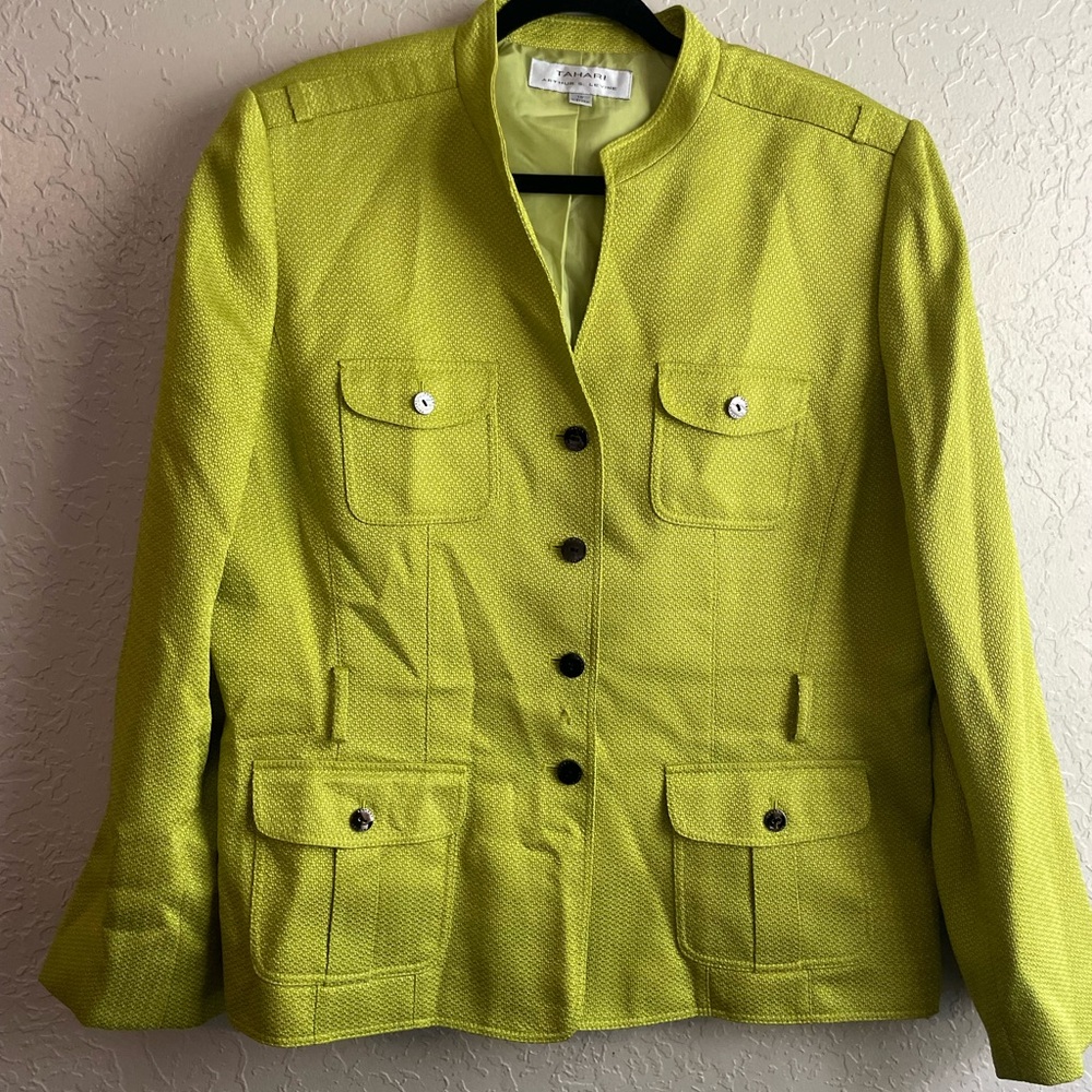 Tahari Lime Utility Jacket